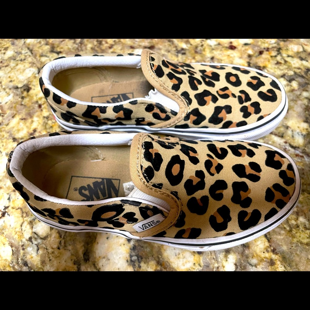 Kids Vans Leopard Slip Ons